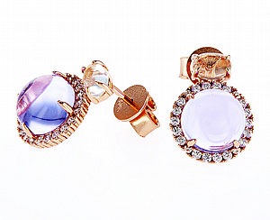 עגילים Purple Cat Eye עגילים Purple Cat Eye