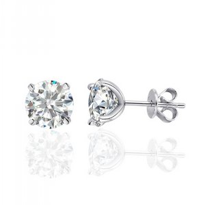 Moissanite Solitaire Earrings 2Ct