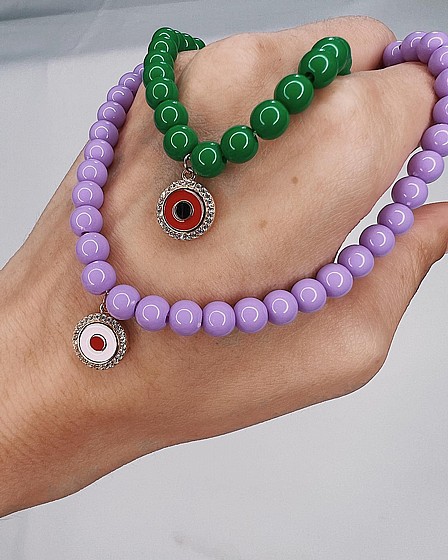 Eye beads necklace
